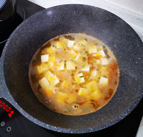 香滑细腻美味营养的蔬菜虾仁烩豆腐
