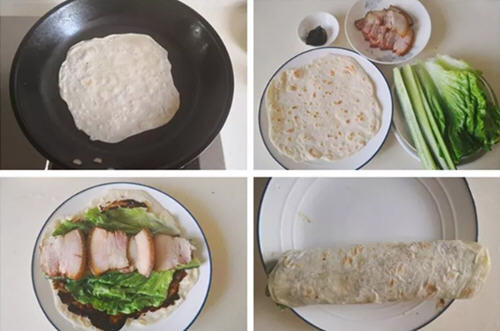 卤肉卷饼(口味独特，非常适合当早餐来吃)