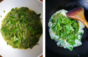 农家美味菜肴菜花椒芽炒蛋的做法教程