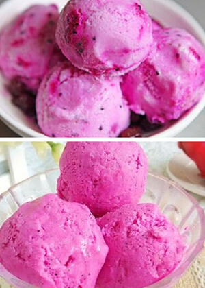 火龙果奶油冰激凌做法分享，口味清新，带来满身的清凉和舒适