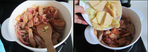 韩式泡菜豆腐锅的制作方法的做法步骤5