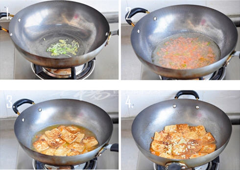 鸡汤煨豆腐,这样做的豆腐不沾锅,不容易碎