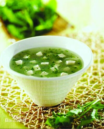 清淡美味——荠菜豆腐汤