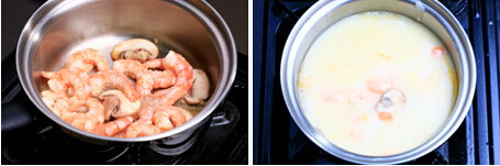 比餐馆还好吃的——奶油虾仁蘑菇汤的做法步骤3