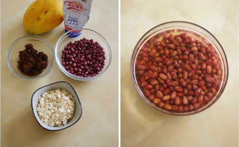 芒果燕麦红豆沙的做法步骤1