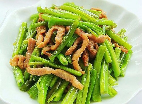 肉丝炒空心菜
