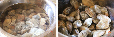 葱姜花蛤家常做法(图文)的做法步骤1