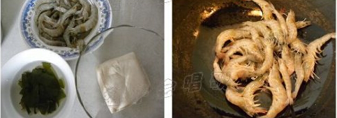 平日里的美味——海藻煮虾汤的做法步骤1