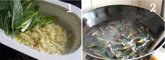 罗勒炒海虹(淡菜)的做法步骤1