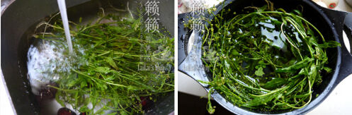 荠菜花煮鸡蛋的制作方法的做法步骤1