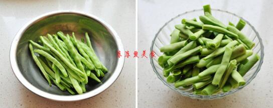 干煸豆角炒肉末的做法——家常的美食的做法步骤1