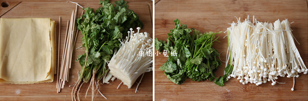 铁板豆腐皮卷金针菇的做法步骤1