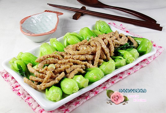 清淡待客菜——素肉丝油菜