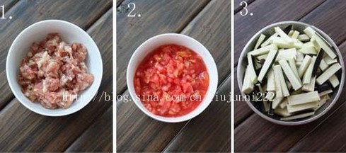 肉末炒茄子的做法步骤1