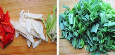 简简单单——茭白炒肉的做法步骤1