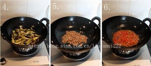 肉末炒茄子的做法步骤2