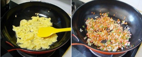火腿胡萝卜炒饭的做法[多图]的做法步骤3