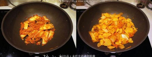口感酸酸甜甜的的辣白菜炒土豆片怎么做