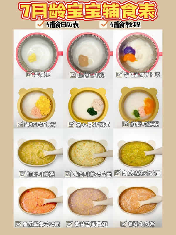 7个月宝宝辅食大全，营养均衡食谱，助力健康成长