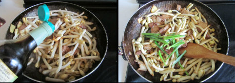 黄豆芽炒五花肉口感细腻，而且营养丰富