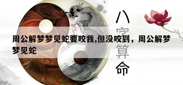周公解梦梦见蛇要咬我,但没咬到，周公解梦梦见蛇