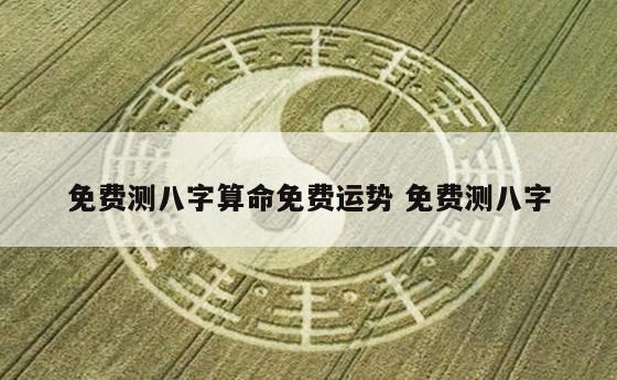 免费测八字算命免费运势 免费测八字
