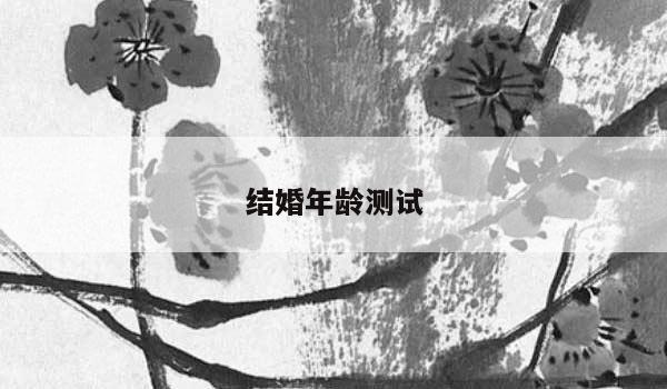 结婚年龄测试