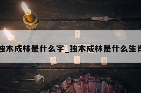 独木成林是什么字_独木成林是什么生肖