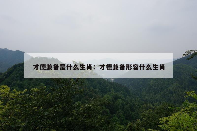 才德兼备是什么生肖：才德兼备形容什么生肖