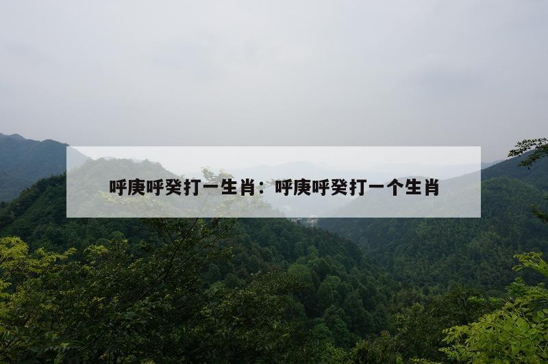 呼庚呼癸打一生肖：呼庚呼癸打一个生肖